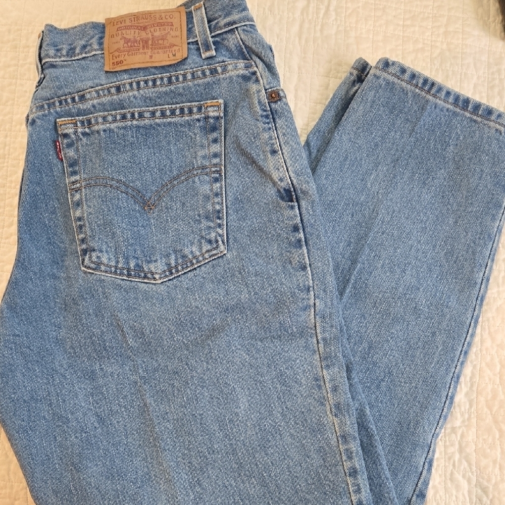 550 Levi's Mom Jeans Tapered Y2K Vintage Size 14 Medium Wash High Rise